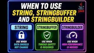 When to use String, StringBuffer, and StringBuilder in Java? | String vs StringBuffer  StringBuilder