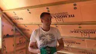 Деревянная обрешетка под гипсокартон из бруса 50х50. Wooden crate for drywall made of 50x50 timber.