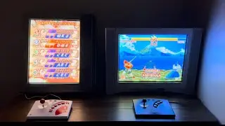 Building the duelling 27” Sony Trinitron makeshift arcade station.