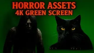 Horror Assets 4K Green Screen | Ghost & Black Cat and horror assets | Free Download
