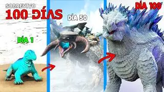 SOBREVIVO como SHIMO KAIJU DE HIELO 100 DIAS en ARK HARDCORE Evoluciono a Titan dinosaurio Ancestral