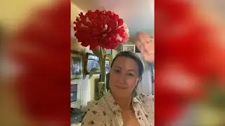Огромный цветок из бумаги. Из 3-х рулонов.  Очень красиво.