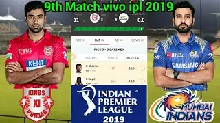 KXIP vs MI Dream11 | 9th Match Vivo ipl 2019 | 30th March 2019