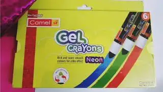 Camel gel crayon neon, neon crayon, stationery haul, crayon unboxing and reviue