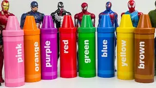 AVENGERS SUPERHEROES CRAYON Surprise Satisfying Unboxing,  Spiderman, iron man, Hulk,Thor ASMR