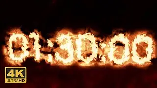 1 Hour 30 Minute Countdown Timer - Inferno Fire [4K]