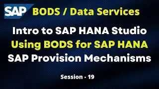 Intro to SAP HANA Studio in SAP Data Services | Using BODS for SAP HANA | SAP Provision Mechanisms