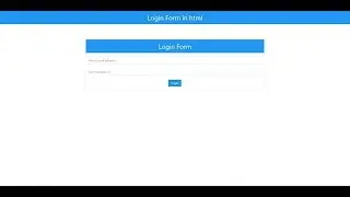 How To make Login form in html