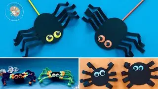 3 Easy Spider Crafts for Halloween | How to Make Spider Crafts | DIY Halloween Decorations
