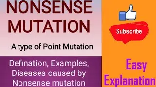 Nonsense Mutation. Definition, Example, Diseases casused by Nonsense mutation. Easy explanation