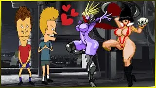 Beavis & Butthead VS Draculina & Vampirella - Mugen Fight ビービス＆バットヘッド VS ドラクリナ＆バンピレラ #mugen