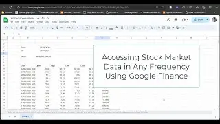 Accessing Live Data of Stock Markets using Google Finance - For Researchers in Finance and Economics