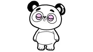 How to draw a cute panda for kids. Easy drawing.