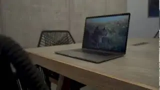 Macbook laptop on wooden table | Free stock Mac video