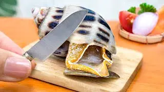 Catching Snail at Sea and Cooking Delicious Snail with Cheese in Miniature Kitchen 🐌 Mini Yummy