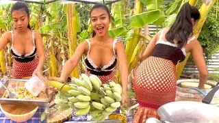 BANANA CHIPS CHEESE FLAVOR | Banana Recipe Cooking and Eating in the Village