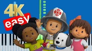 Fisher Price - Little People Theme Song 2 (Slow Easy Medium) Piano Tutorial 4K