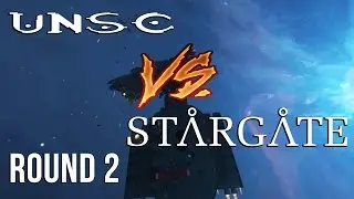 UNSC Frigate VS STARGATE Daedalus *ROUND 2* | Space Engineers EPIC SHIP BATTLE!!!