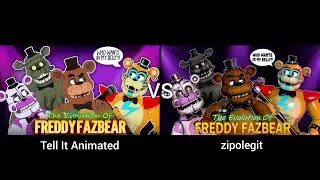 The Evolution Of Freddy Fazbear In Animated 3D (Tell It Animated vs zipolegit)