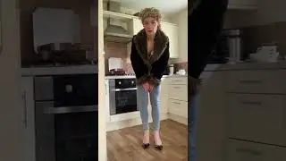 Crossdresser jacket try on