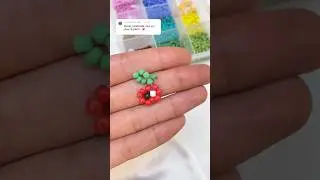 خاتم تفاحة بالخرز 🍎 beaded apple ring 🍎     #diy #tutorial #beads