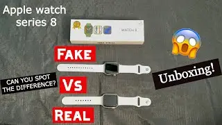 Can you tell the difference between the real vs fake! (Apple watch series 8 unboxing)