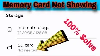 Memory Card Not Showing Problem Solve || SD Card Not Showing 100% Solve