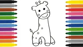 Как нарисовать милого ЖИРАФА / Рисунок жирафа / How to draw a Giraffe