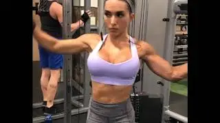 Very beautifull fitness girl Vannessa Serros training and abs punching