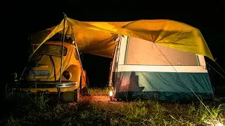 Cloudy Day Solo Camping [relaxing ASMR, cooking, rainy night]