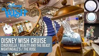 Cinderella & Beauty and the Beast | Disney Wish Cruise Vlog | Nightingale's and The Rose Visit