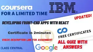 Developing Front End Apps with React,(week1-4) All Quiz Answers.