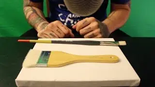 ASMR Ear to Ear Brushing and Scratching a Canvas