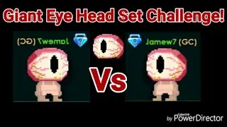 Growtopia - Giant Eye Head Set Challenge! ( SO GIANT HEAD! ) OMG!