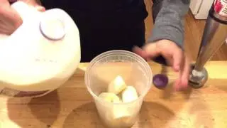 Making my smoothie (don't try this at home by yourself)