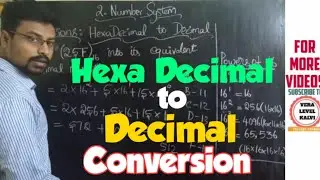 Hexa Decimal to Decimal Conversion |Number Systems | XI STD CS CA CT| Chapter 2| 