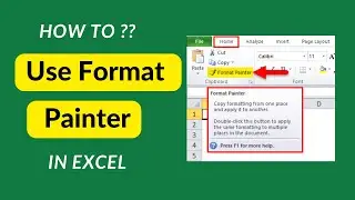 How to use Format Painter In Excel | What is Format Painter | Copy cell formatting  