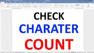 How to Check Character Count In Word