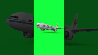 Plane takeoff greenscreen 