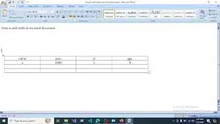 how to merge cell in ms word part1 | merge cells