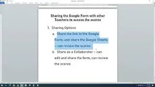 Sharing the Google Form