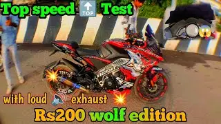 Pulsar Rs200 bs7 Top speed Test | Parformance Exhaust Top speed |  Modified Rs200 Top speed Test