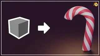 Candy Cane Tutorial in Blender 3.3 - 3D Modeling Process - 3D Art Owl