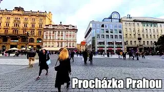 Praha | Od Hlavního nádraží přes Václavák na Staroměstské náměstí | 4K procházka (2025) 🏙️✨