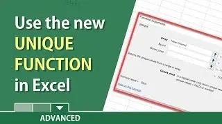 Excel: UNIQUE Function - New dynamic array function by Chris Menard