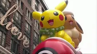 Pikachu & Eevee at Macy's Thanksgiving Day Parade 2021