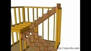 How to Build and Frame Stairs Landings - U-Shaped Stairs