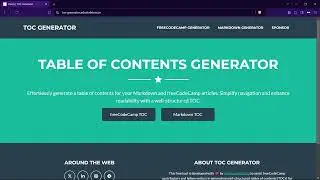 Table of Contents Generator | FreeCodeCamp | Markdown | Writers