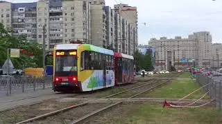 Трамвай Санкт-Петербурга 8-387Б: ЛМ-68М3 б.3509 + 3510 по №47 по изм. марш. (07.06.18)