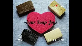 АСМР/Мыление /Хозяйственное и дегтярное мыло/пена/Губка/ASMR Household soap, tar soap/Sponge/Foam